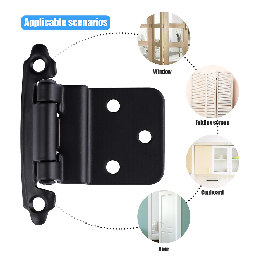 3/8" Inset Offset Kitchen Cabinet Doors Hinges Self Closing Face Mount Lot