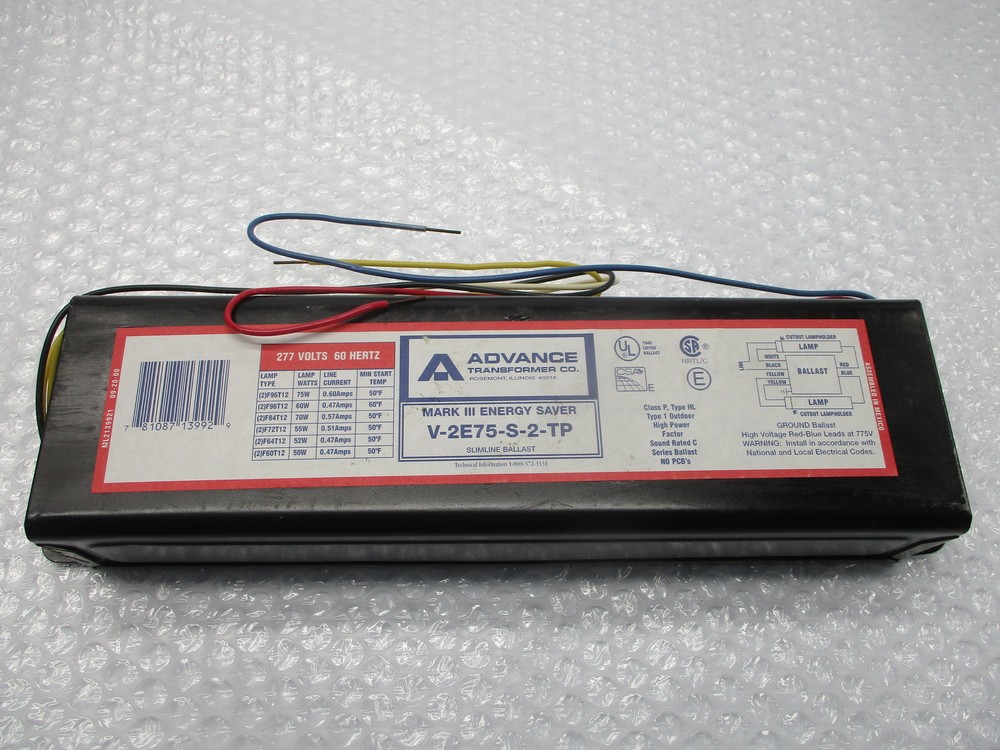 ADVANCE V-2E75-S-TP BALLAST NSMP