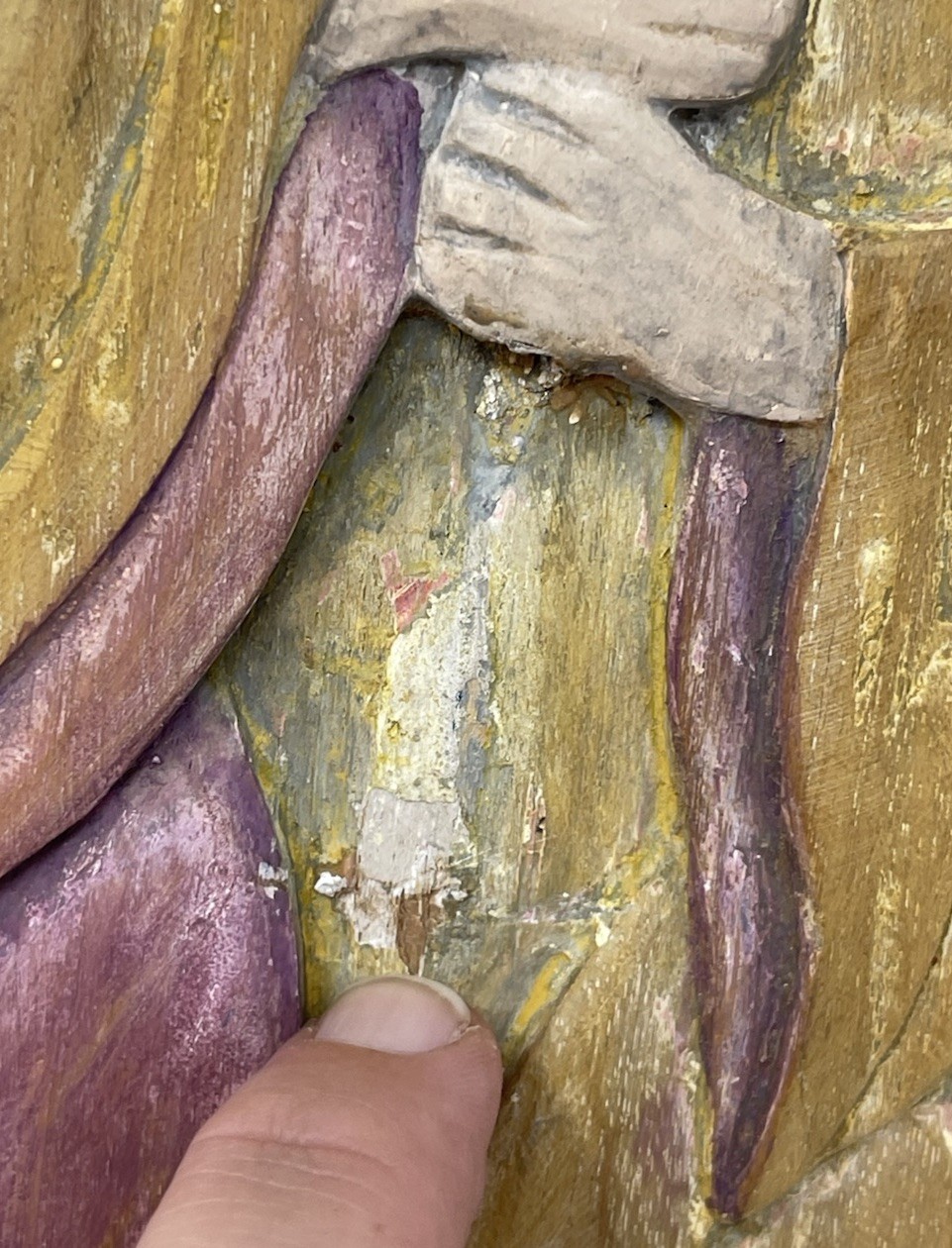 VTG Carved Wooden 13” Angel Playing Trumpet Angelic Wall Art Philippines