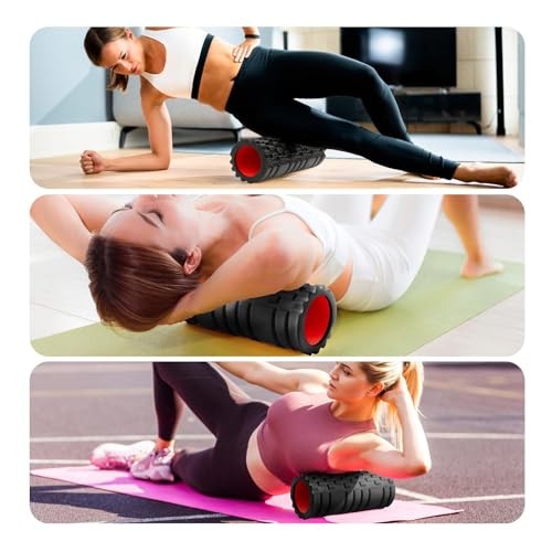 Foam Roller for Deep Tissue Massager, 13" High Density Exercise Pure Black