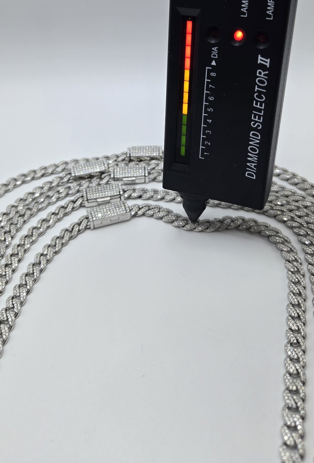 Genuine MOISSANITE Miami Cuban Chain Necklaces 6mm, 925 Sterling Silver, Icey