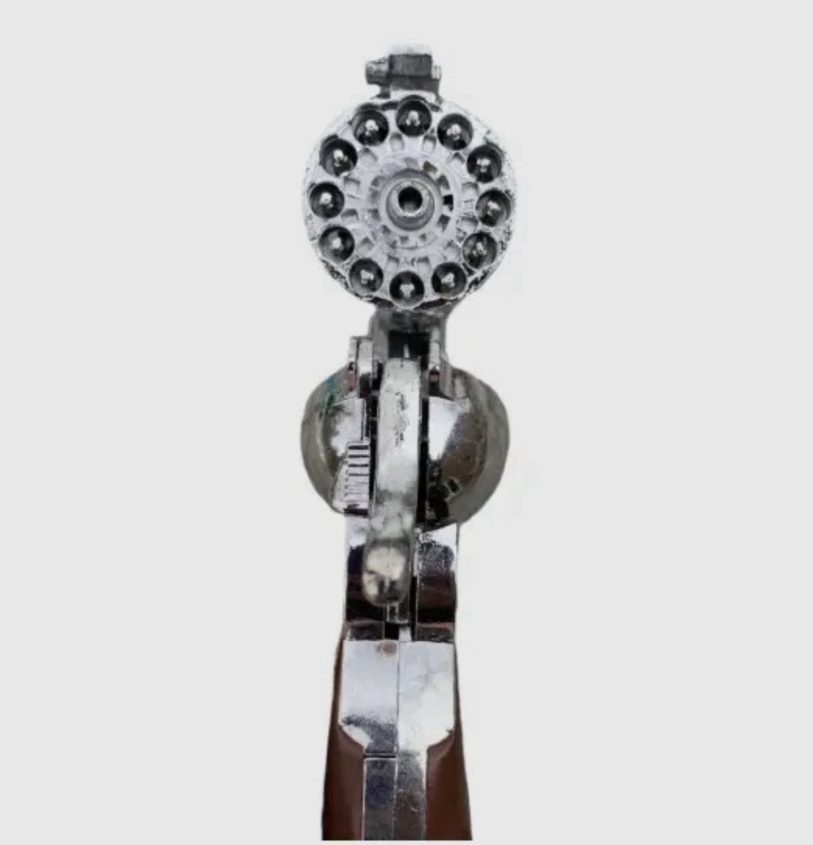 Metal Toy Cap Gun. Cowboy Lawman Peacemaker Style. Silver. 12 Shot. New!