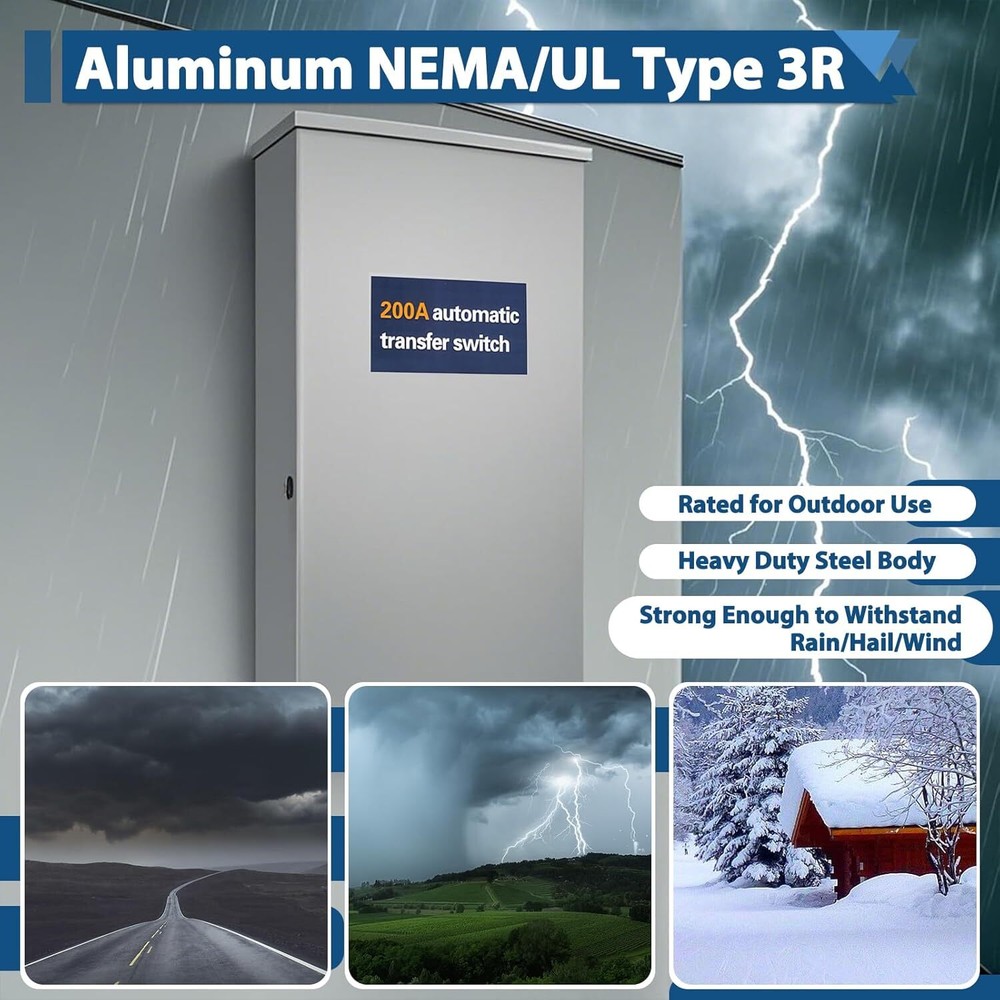 200 Amp Single Phase Generator Automatic Transfer Switch for Generac RXSW200A3
