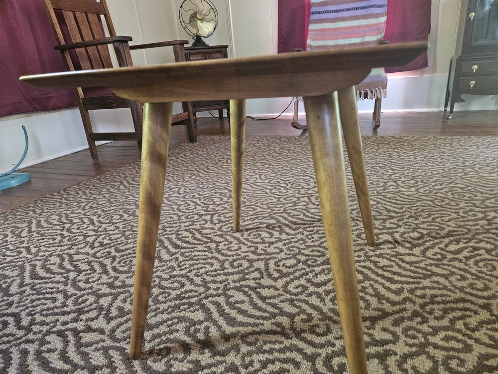 Restored Vintage Mid-Century Maple Planner Group End Table
