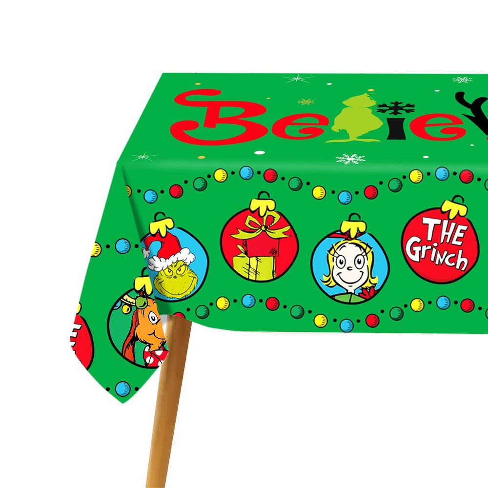 Hafangry Green Christmas Tablecloth 84" x 60" (Rectangular), Multi Color