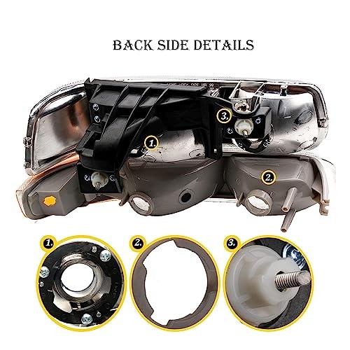 Headlights Tail Lights Assembly Combo Compatible with 1999 Headlight Taillight