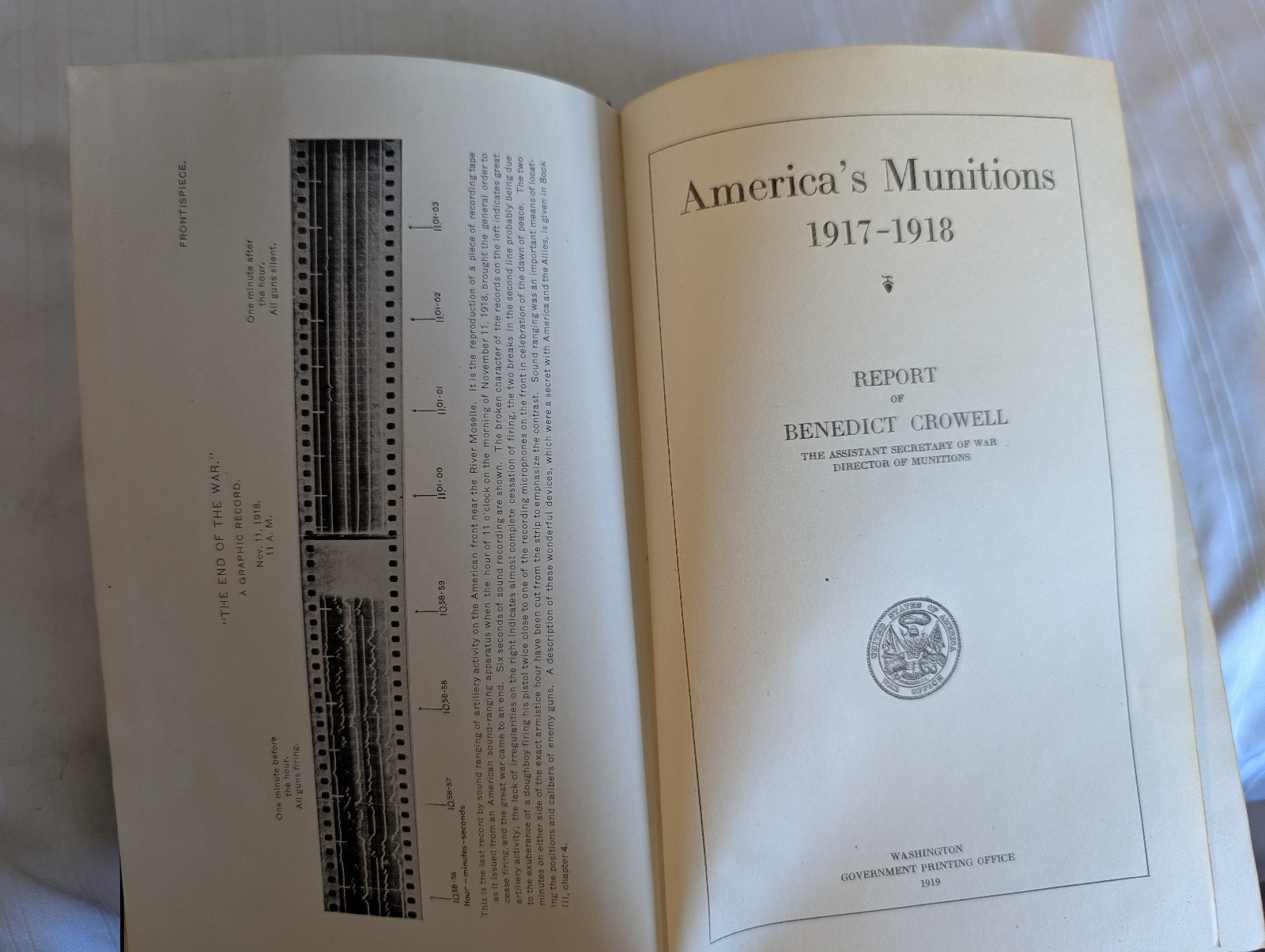 WWI American Munitions 1917-1918 Report of Benedict Crowell HB book 1919
