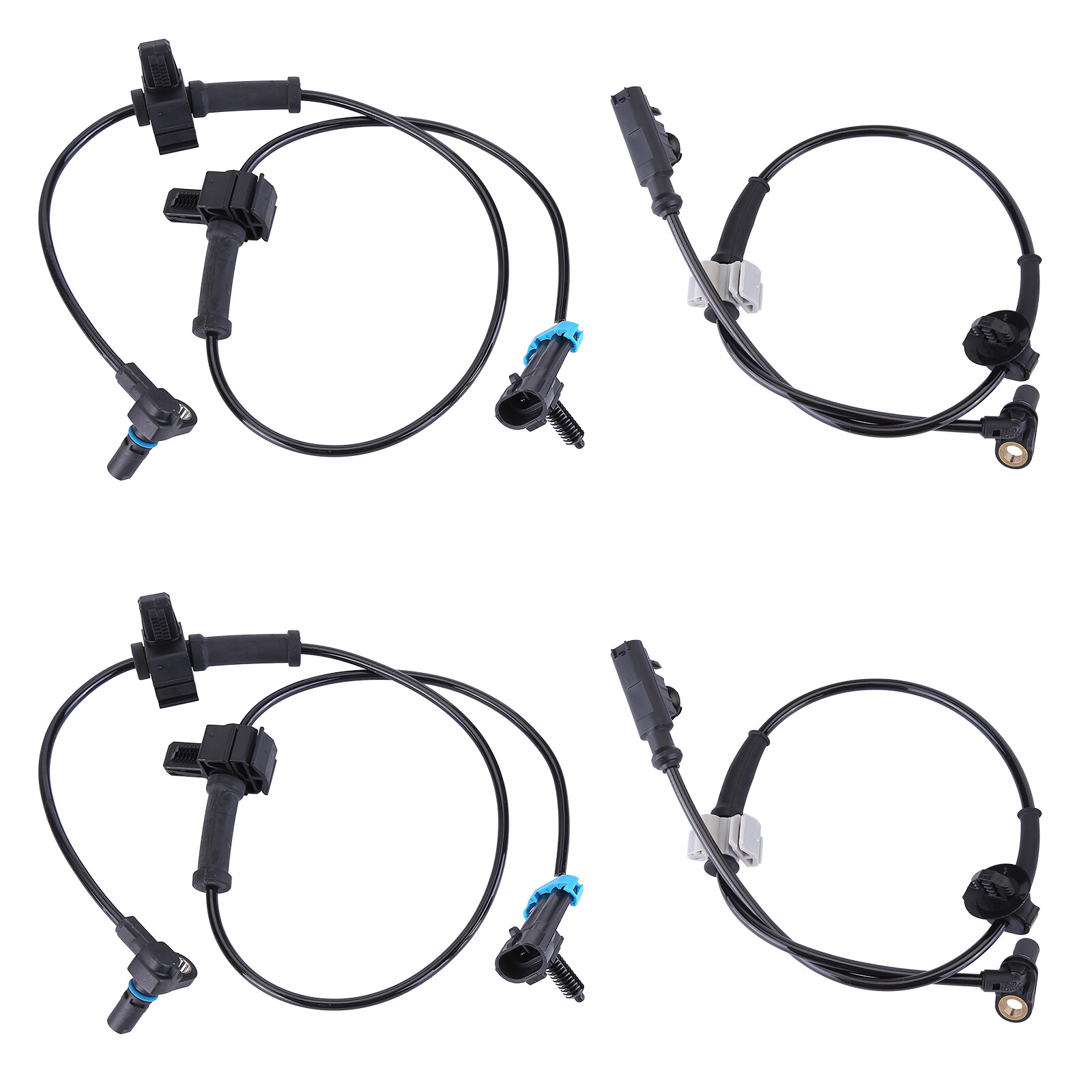 Front and Rear Left & Right ABS Wheel Speed Sensor 2 Pair for Chevy Silverado...