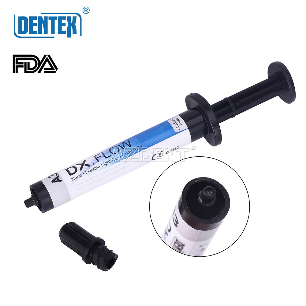 DENTEX Dental Flowable Light Cure Composite Resin Medium Flow A3 3g/Syringe