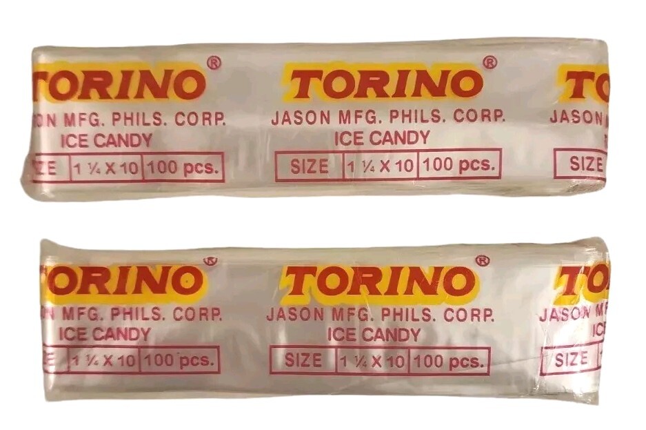 Torino Ice Candy Wrapper/Wrap 200 Pcs Ice Candy Bags 1-1/4" X 10" Jason Mfg