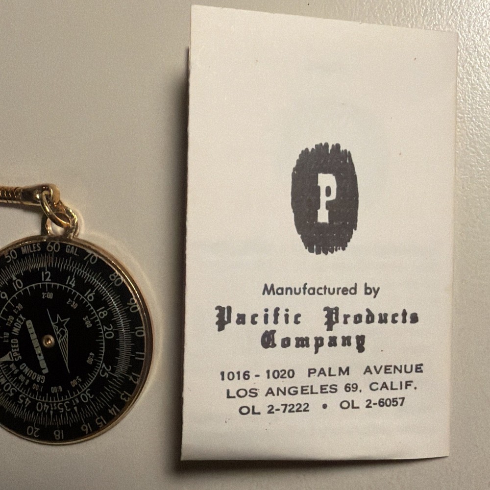 Lockheed Aircraft Ground Speed Indicator Keychain Calculator Original Packaging