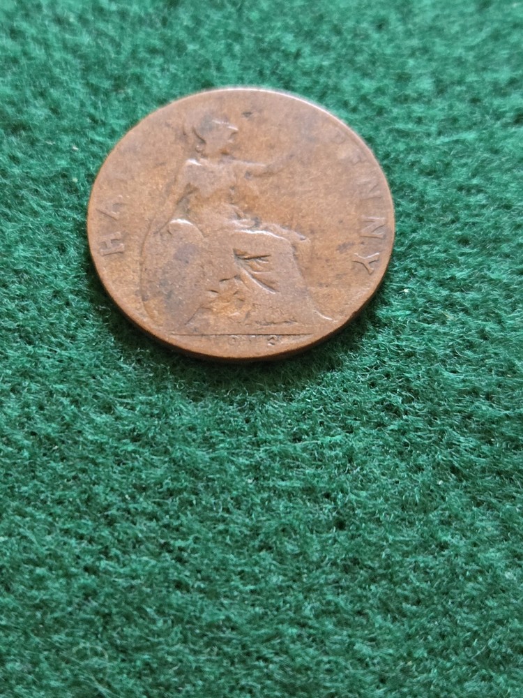 1913 Worn British One Penny