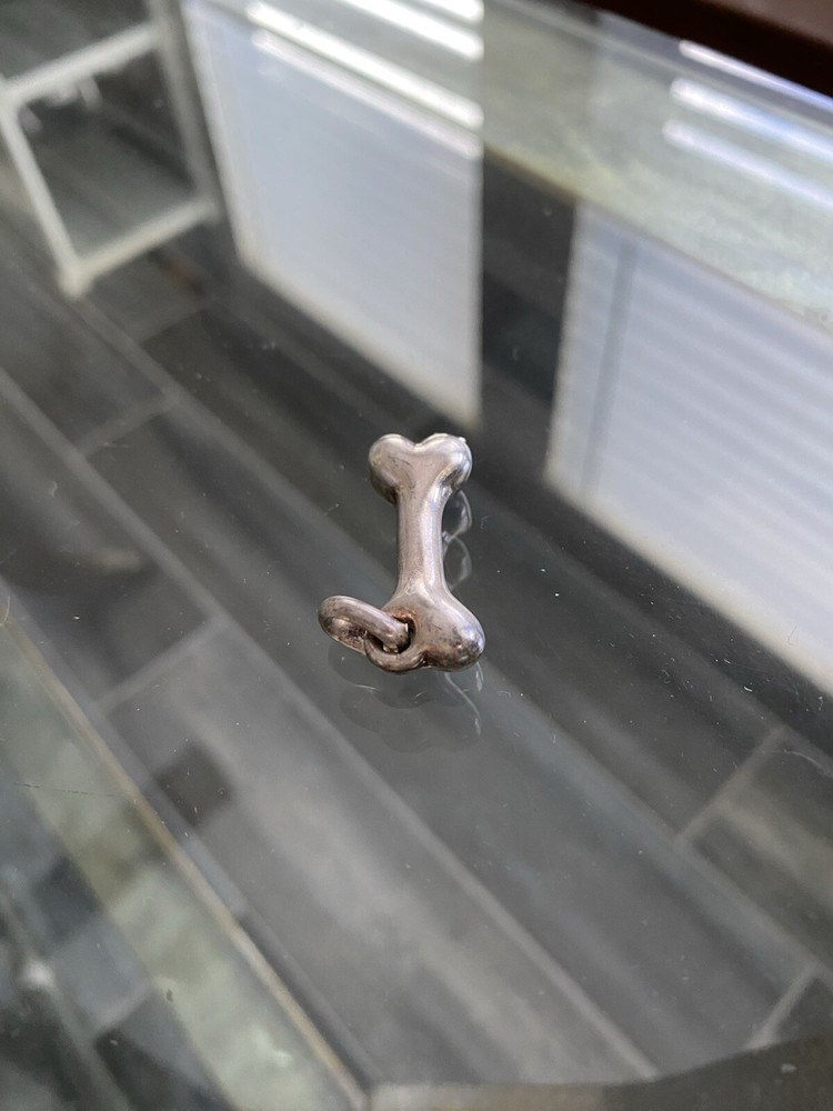 Silver Tone Dog Bone Charm