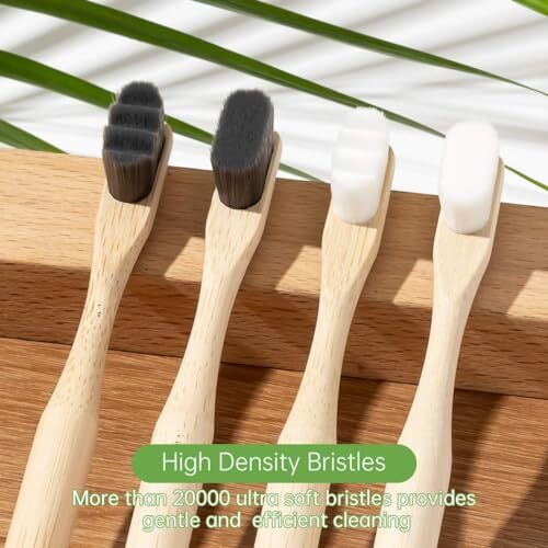 Bamboo Toothbrush Extra Soft Biodegradable Bristles Eco-Friendly 4-Pack