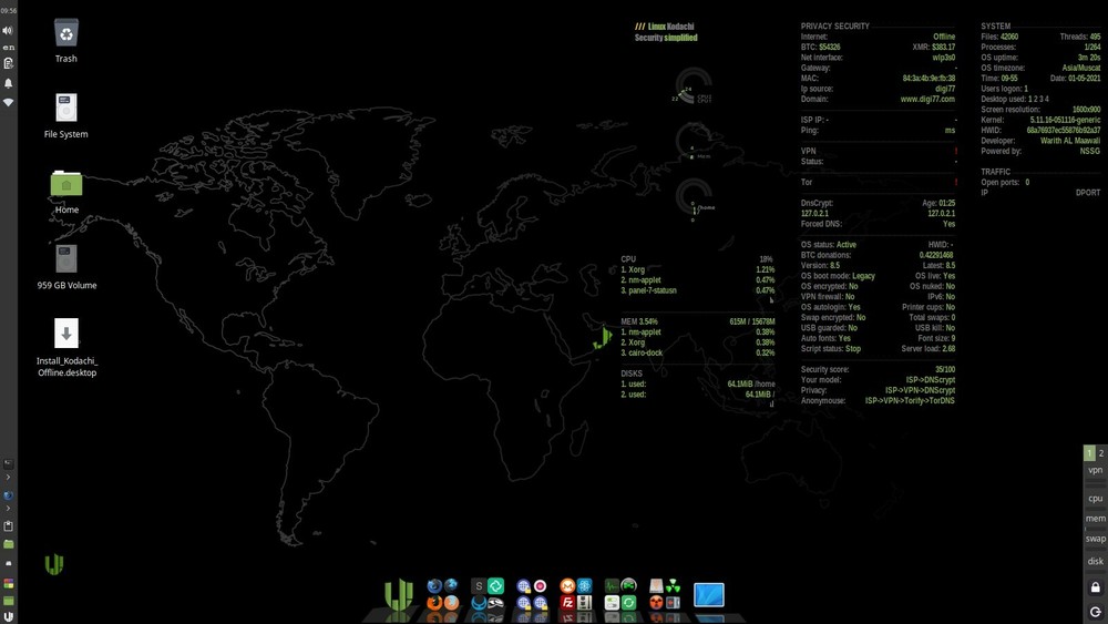 Kodachi 8.5 Linux - Security - Pentesting - Antivirus 16 GB BOOTABLE USB