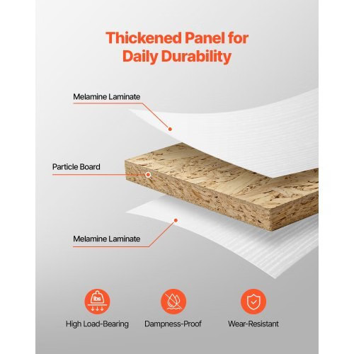 Reception Desk, 23.6 inch Rectangular Front Counter Table, Modern Office Recepti