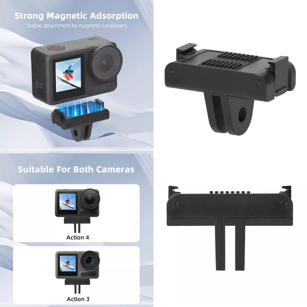 Accessories For DJI Action 3/4 Camera Magnetic Quick Release Mount Base Black