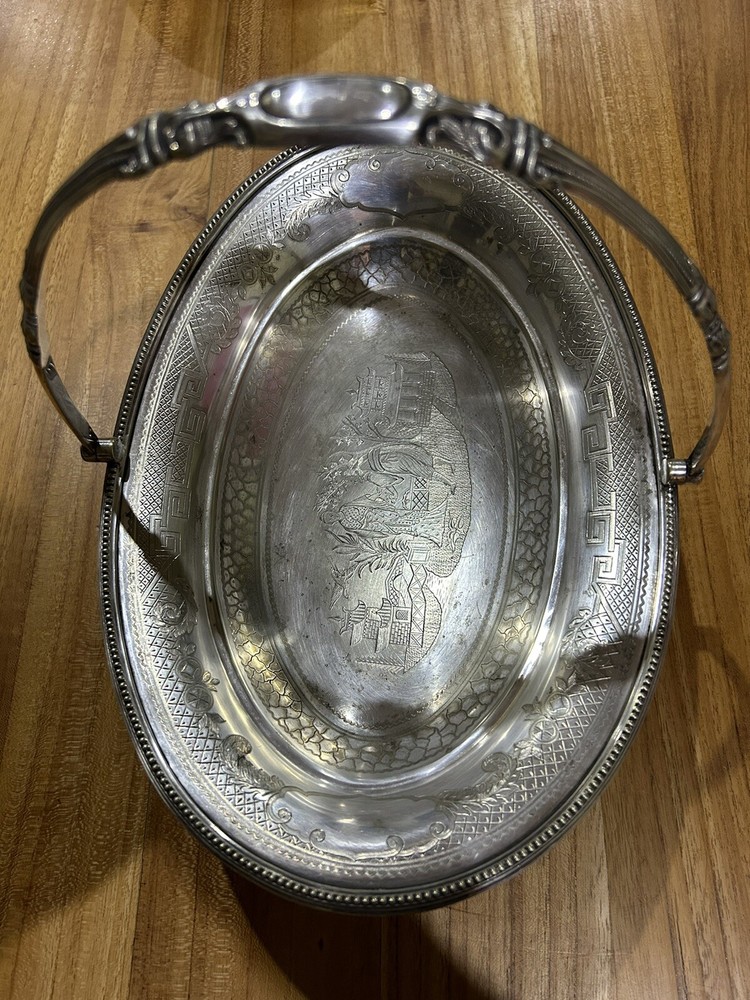 Silver Plated Large Swing Basket