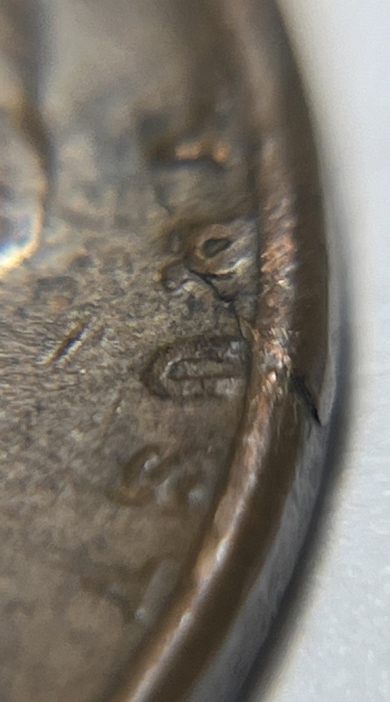 1946 D Wheat Penny Error Cracked Planchet Error