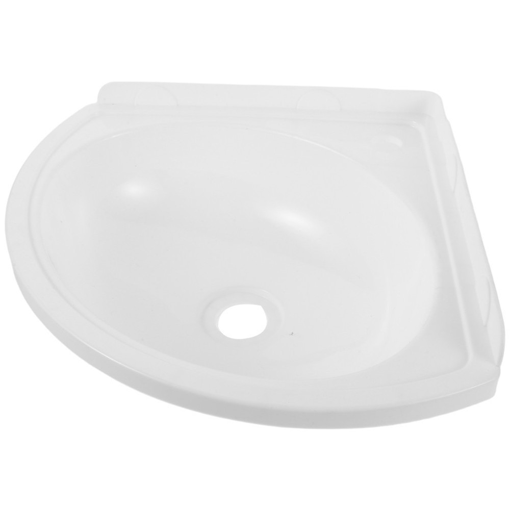 Corner Wall Mounted Bathroom Sink White Plastic Triangular Vessel Basin