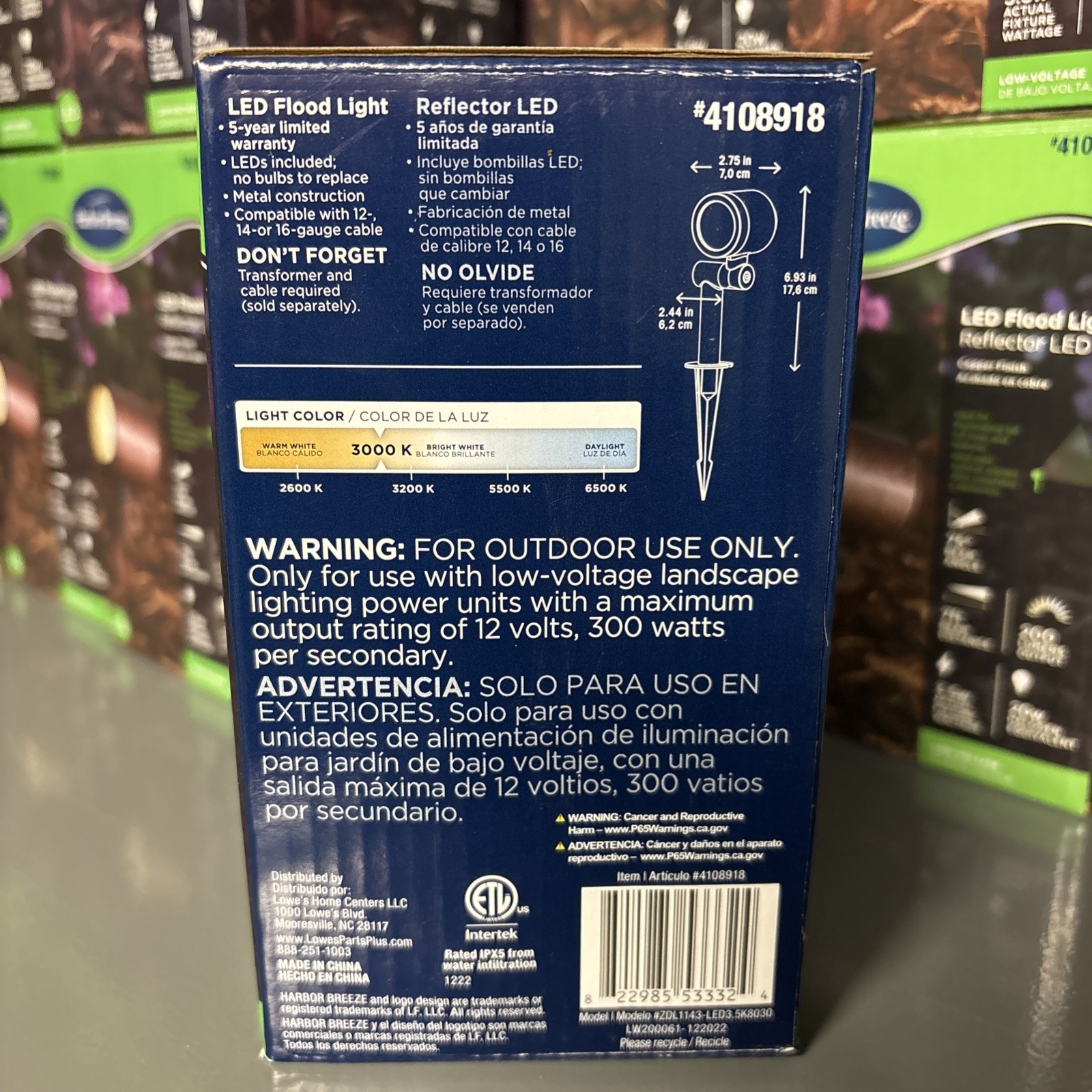 Harbor Breeze 200 Lumen 3.5 Watt Plug in LED Flood Light Copper Finish #4108918