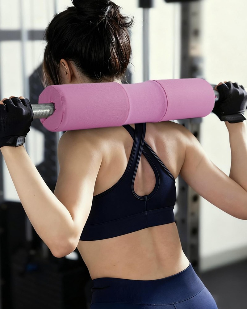 Barbell Squat Pad Nylon Padding AntiSlip- Thick Foam for Pink