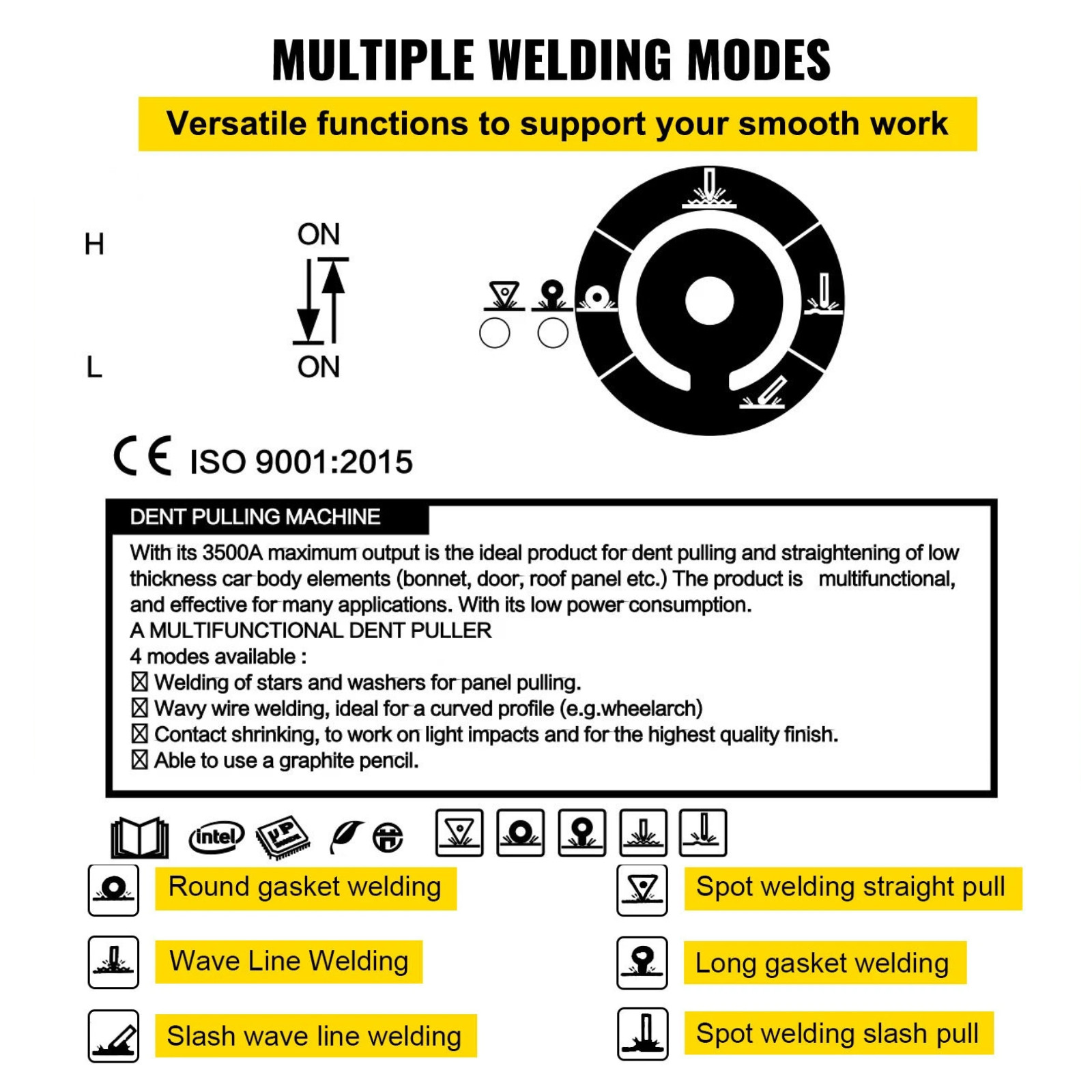 Dent Puller Spot Welder Welding Machine 4.5KVA Car Body Repair Kit 110V 7 Modes