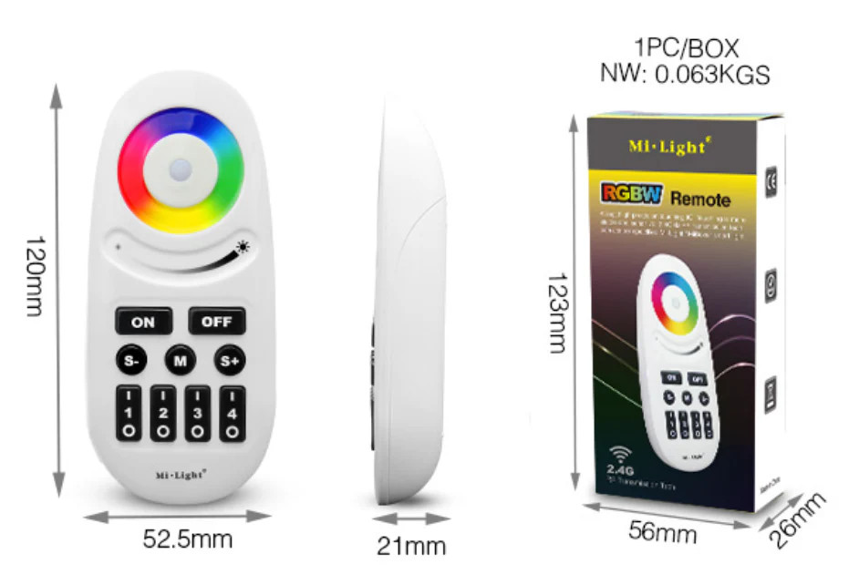 Miboxer 4-Zone RGBW Remote Control With Button
