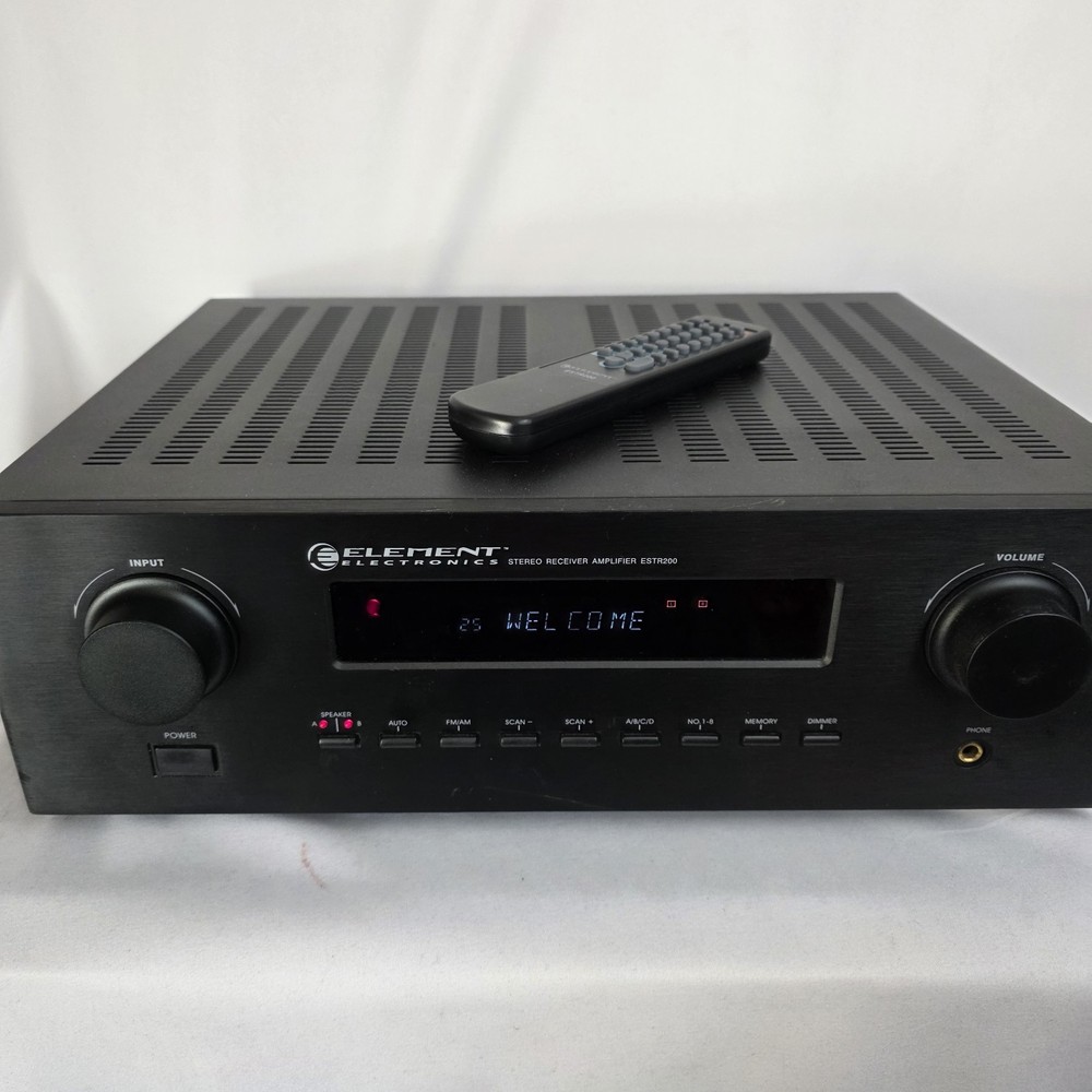 Element Electronics Stereo Receiver Amplifier ESTR200 w/ Remote. Tested Working