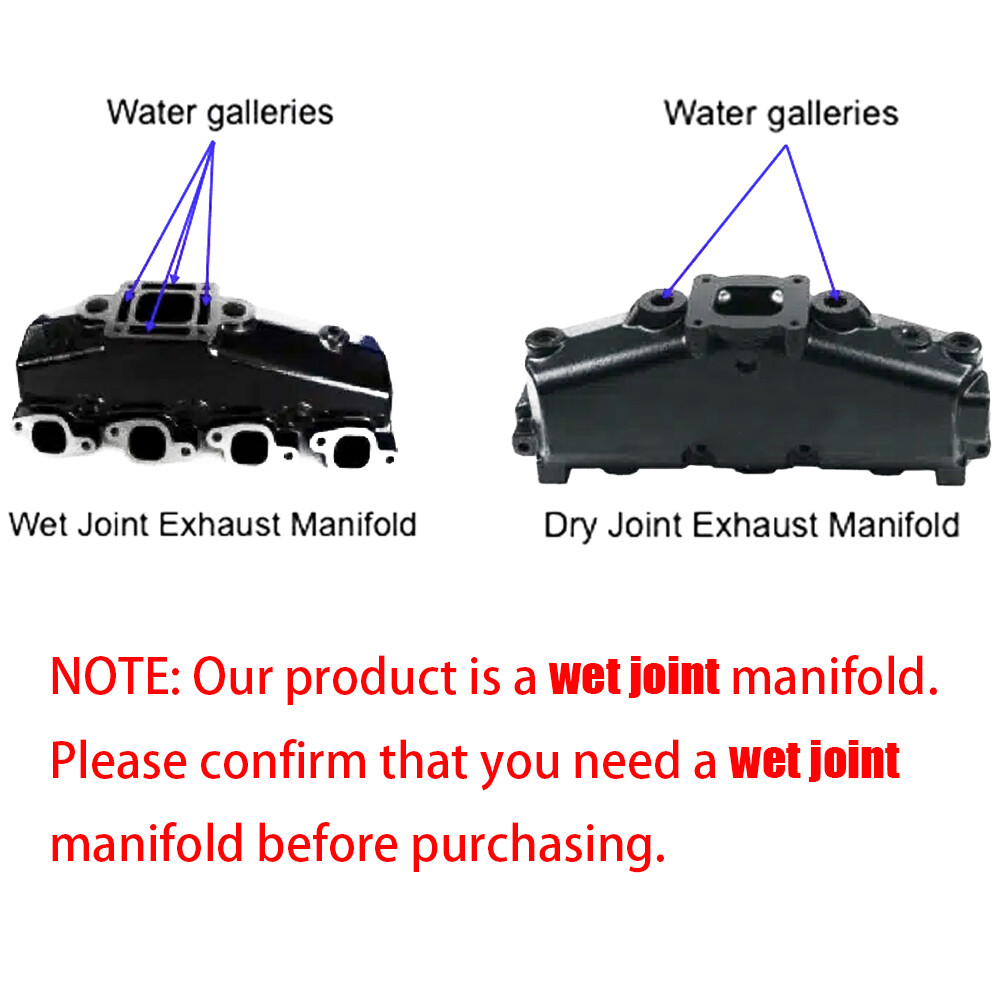 2 Set for MerCruiser GM V6 175 185 205 262 4.3L Marine Exhaust Manifold & Gasket