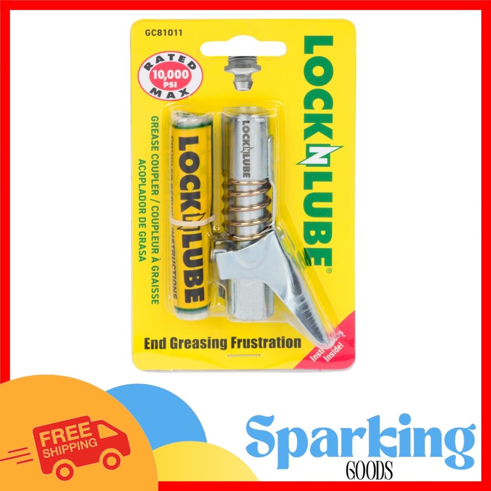 Effortless Greasing with Locking Grease Coupler - Compatible with all Guns