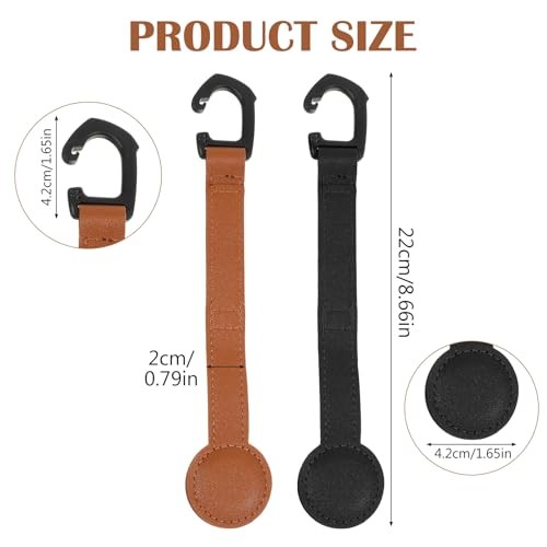 2 Pcs Cowboy Hat Holder for Truck, Leather Magnetic Cap Clip, Truck Car Seat