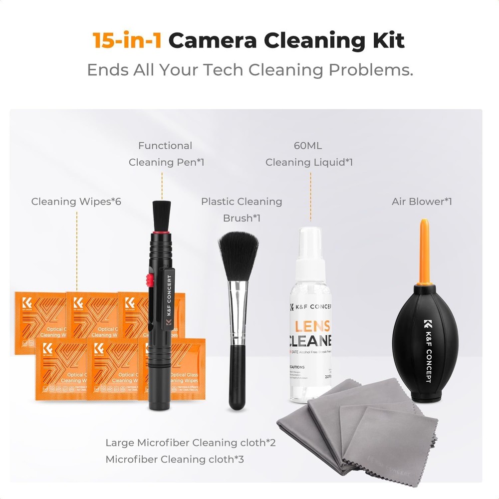 DSLR Lens & Sensor Cleaning Kit 15-Piece