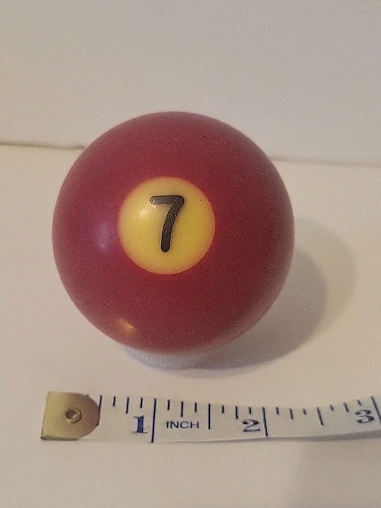 Vintage No. 7 Solid Red Pool Ball Billiard 2" Replacement (B)