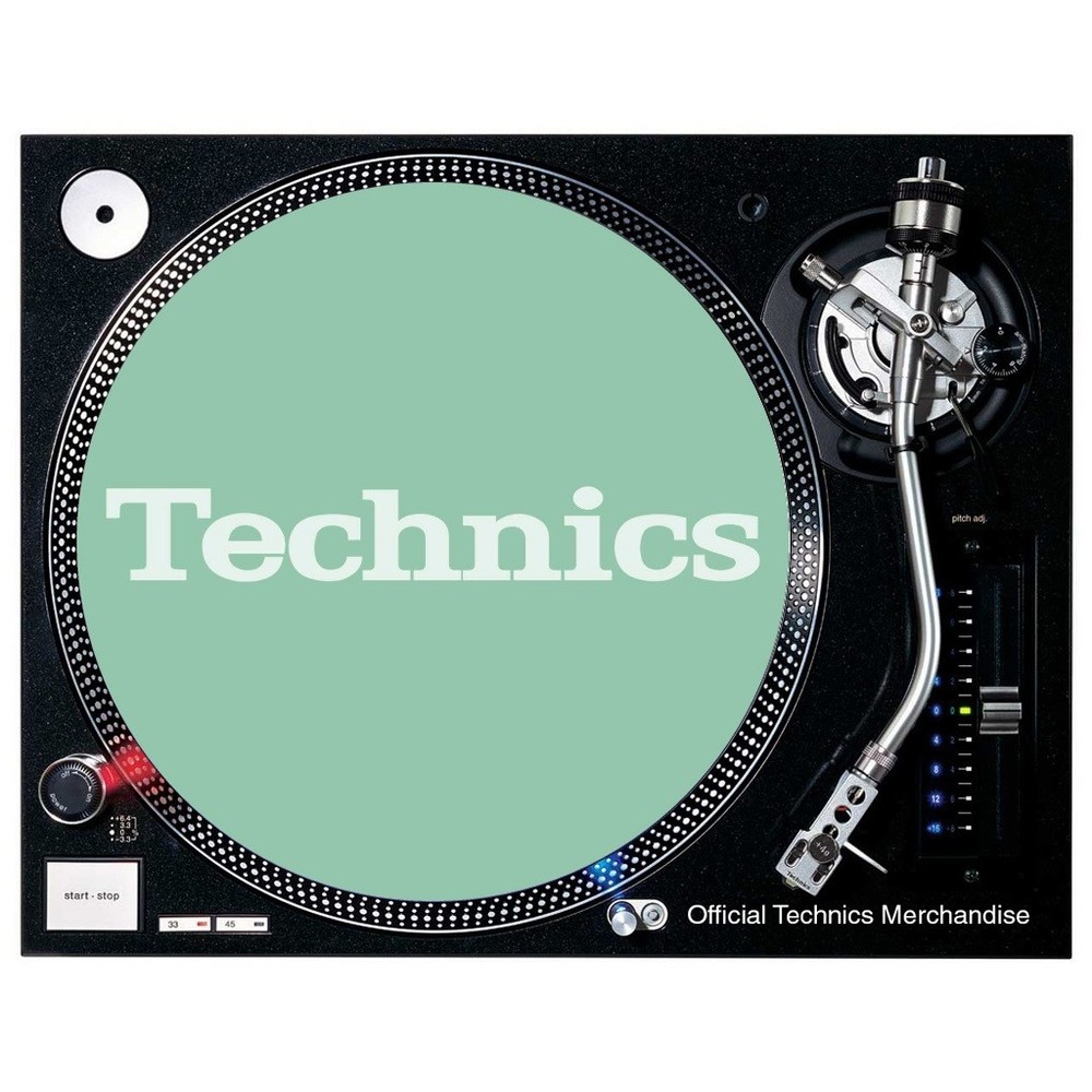 Technics Slipmats Turquoise Logo White 1 Pair 0020110093