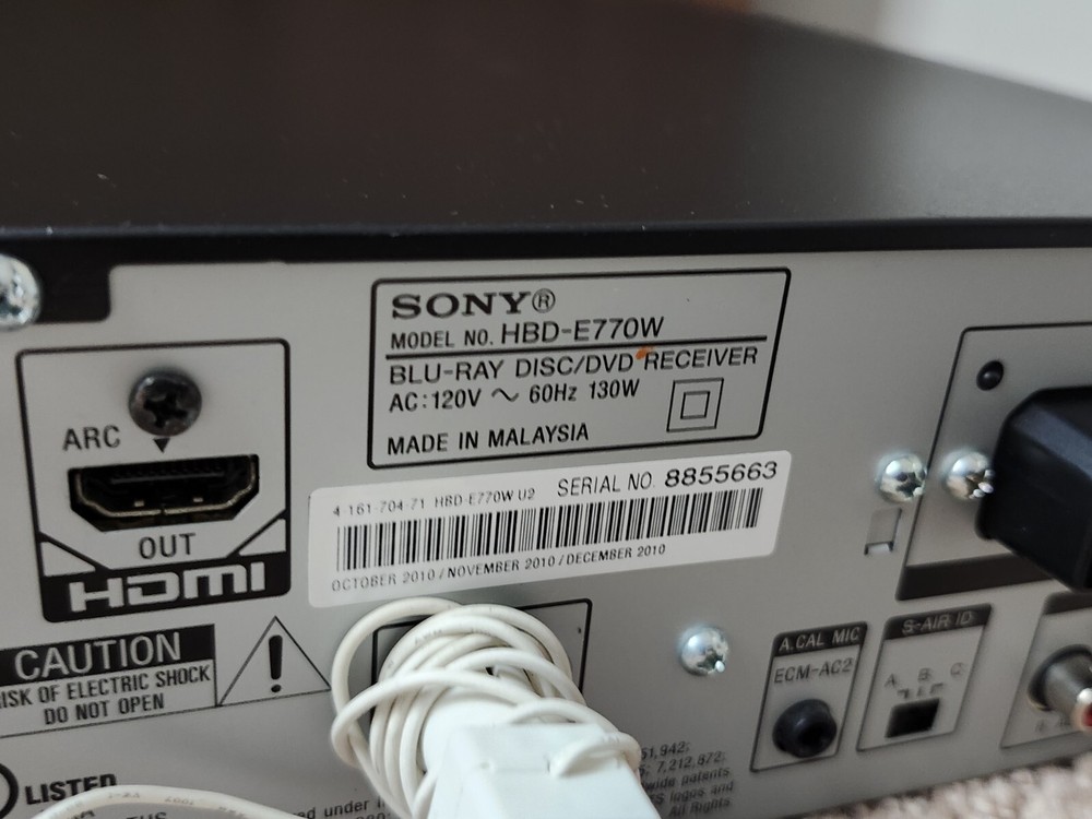 Sony HBD-E770W Receiver Streaming Blu-Ray DVD Receiver **NO REMOTE** TESTED