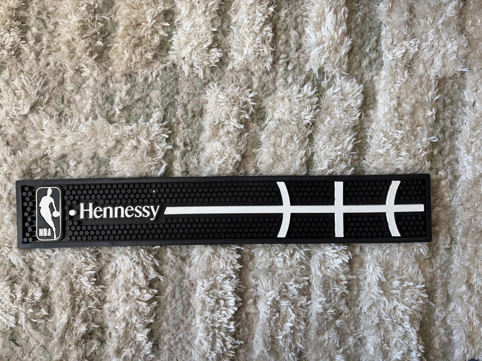 Hennessy NBA Black Rubber Bar Mat Basketball Logo Spill Mat Decor Home Bar