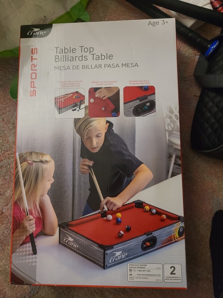 Crane Tabletop Billiards Table Open Box