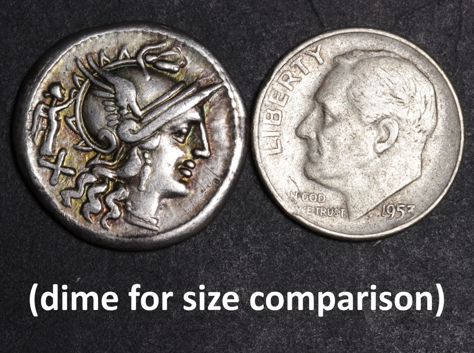 Roma Head Denarius 147BC Ancient Roman Republic Silver Coin Lucanus Dioscuri