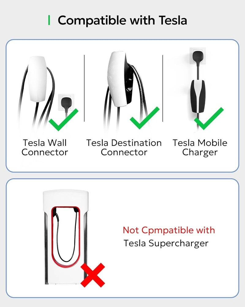 Adapter for Tesla to J1772 Adapter, Compact with Light Indicator, Matte White