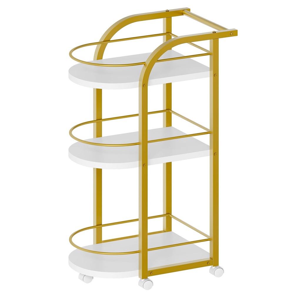 3 Tier Bar Cart Rolling Serving Cart with Wheels