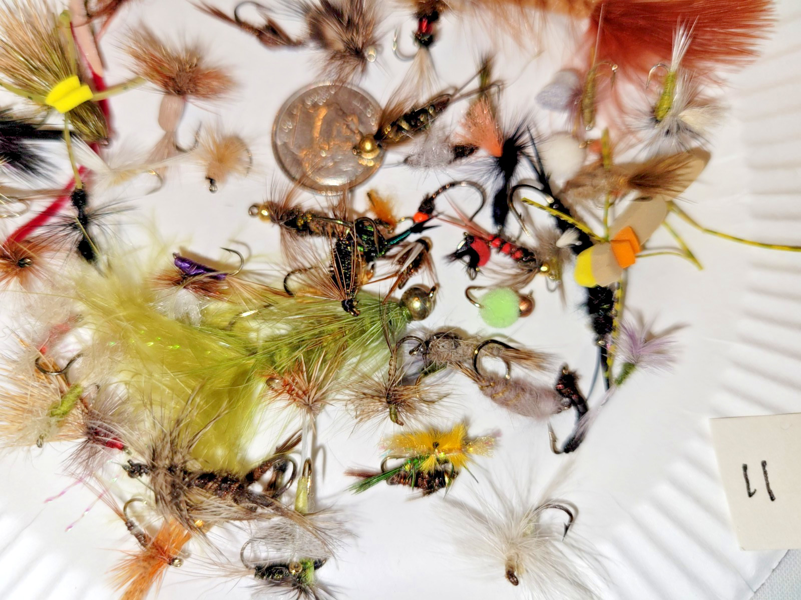 Lot of 50 FLY FISHING FLIES Assorted Sizes Patterns from a fisherman's stock L11