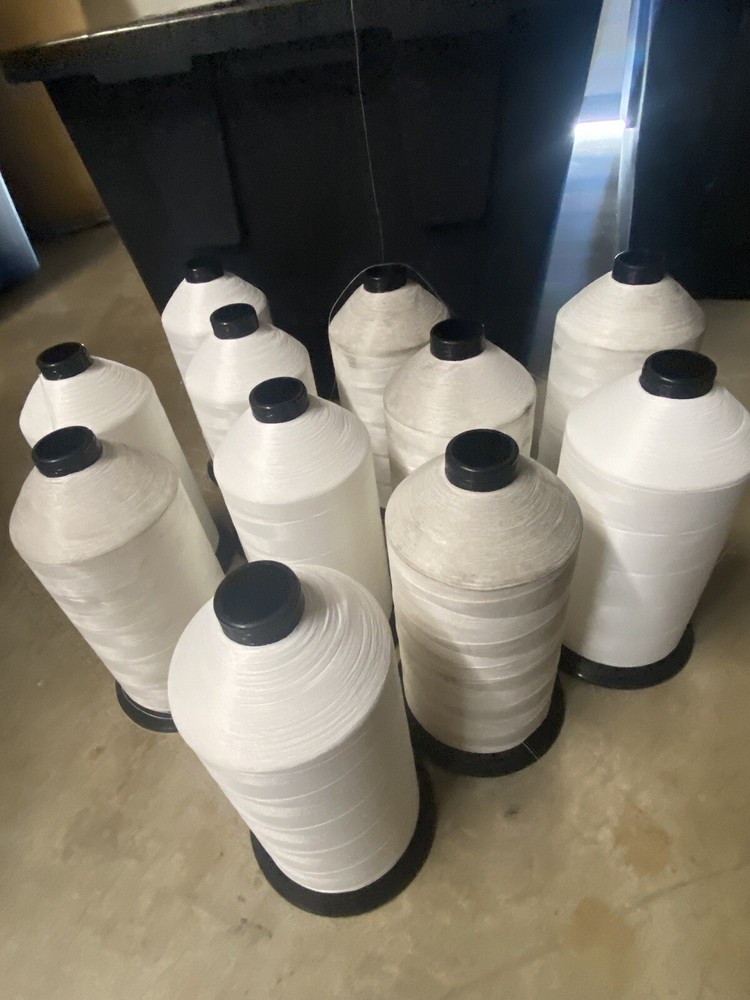 White Lubricated Polyester Thread 100 Cones For $200