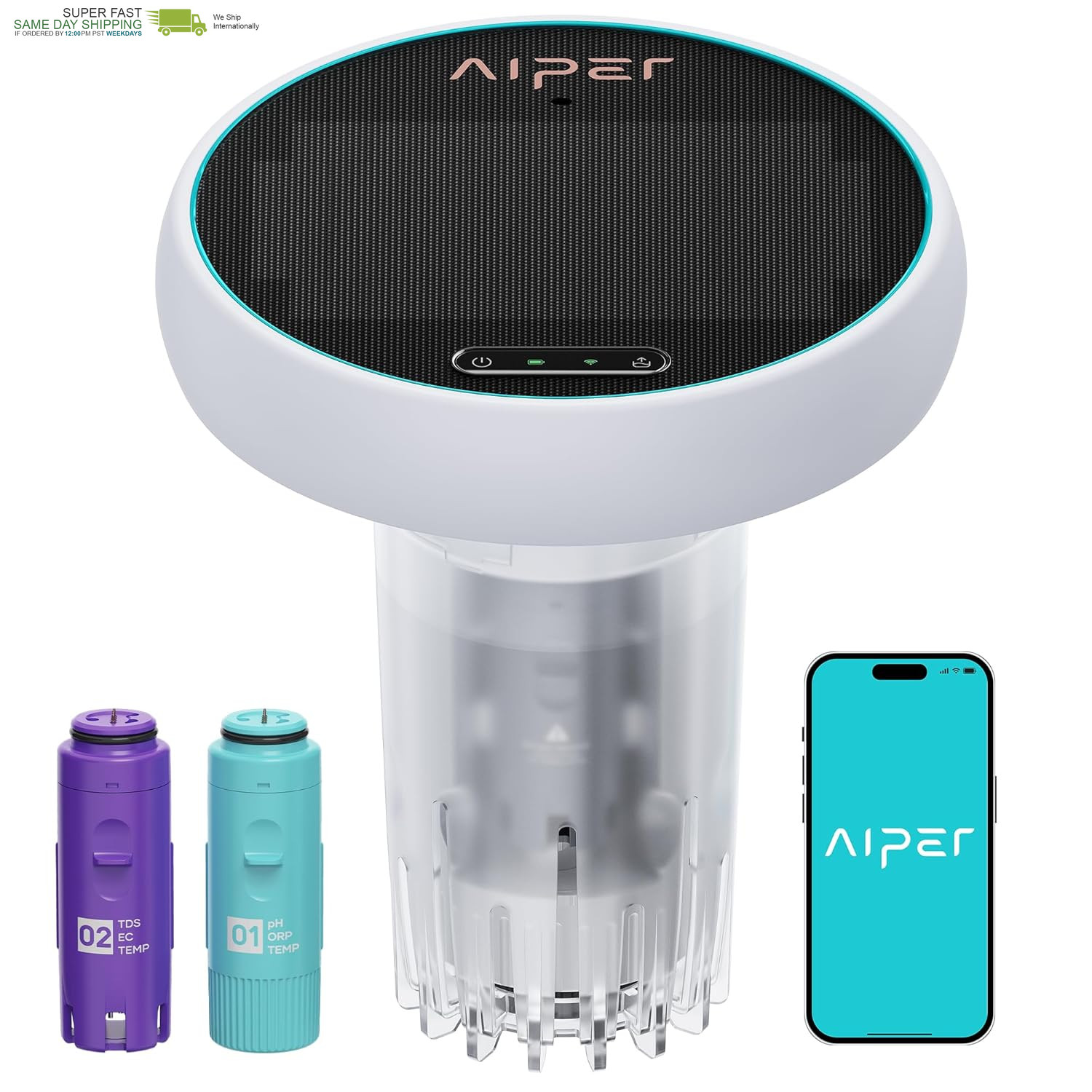 Hydrocomm Smart Pool Monitor, 24/7 Automatic Water Testing for Pools, Hot Tubs &