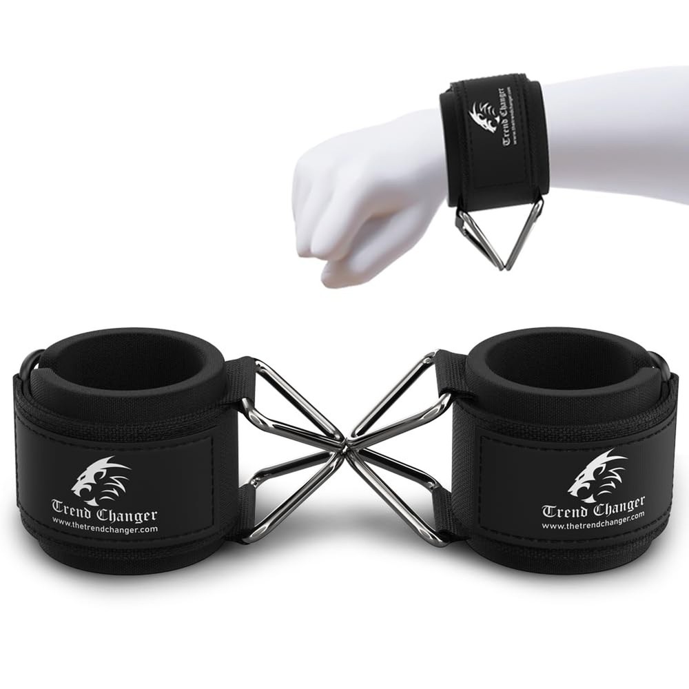 Wrist Cuffs Support - Cable Attachments For Gym Machine Workout Adjustable Wr...