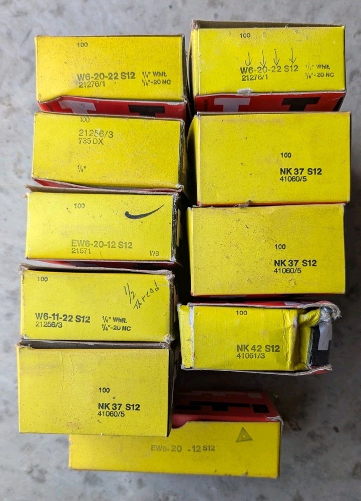 (10) Assorted Boxes of HILTI Threaded Studs & More