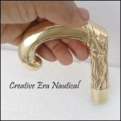 Solid Brass Engraved New Designer Antique Style Derby head Only handle Handmade