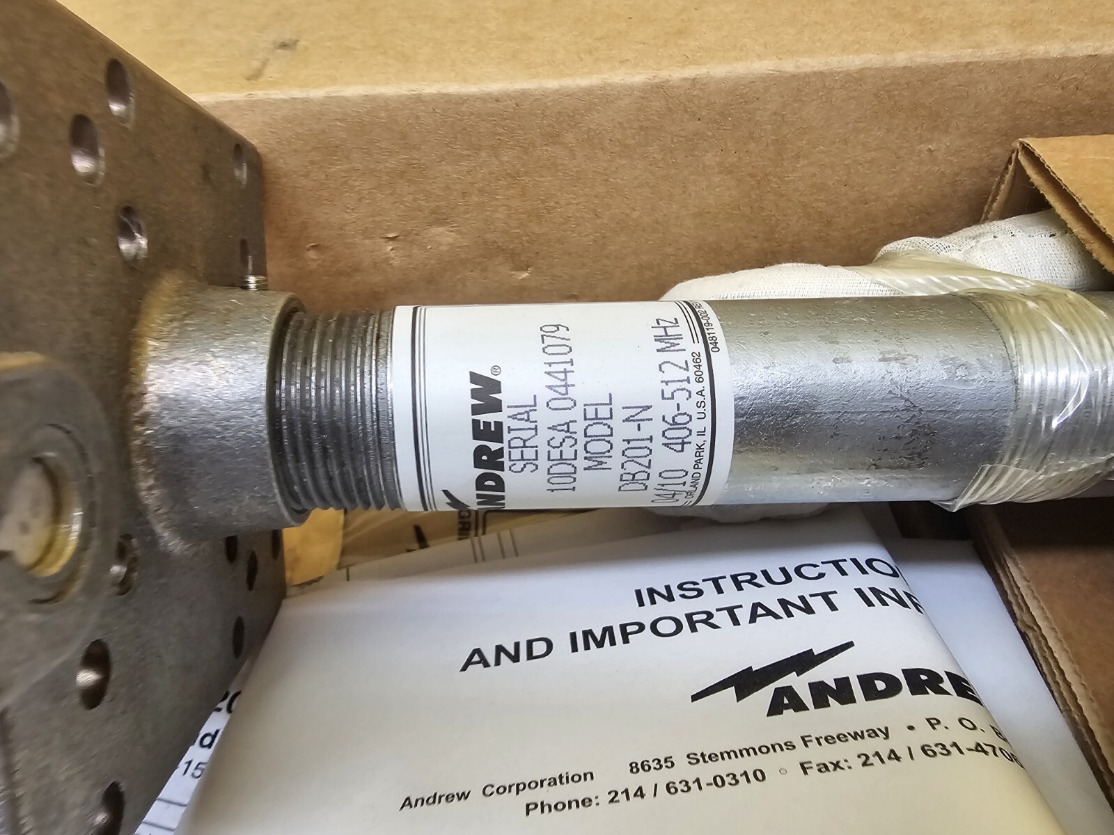 NEW in BOX Andrew DB201-N 406-512 MHz Ground Plane Omni Radio Antenna