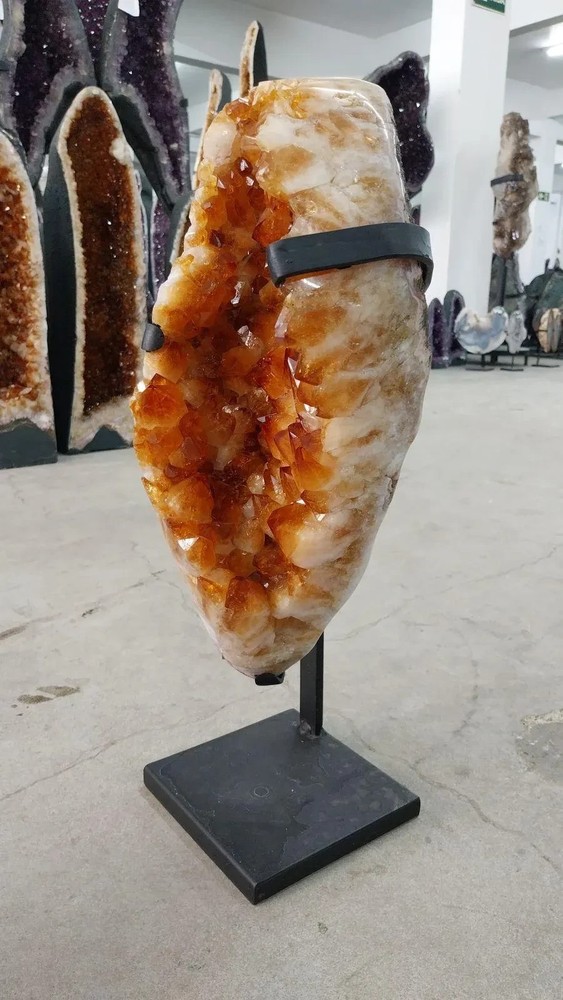 22" Big CITRINE Geode Chunky Crystals Super Quality+++