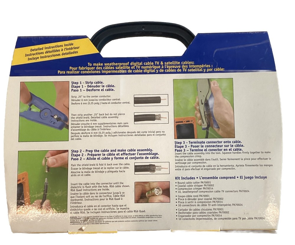 Datashark PA70019 Digital Cable and Satellite Cutter Compression Crimp Tool Kit